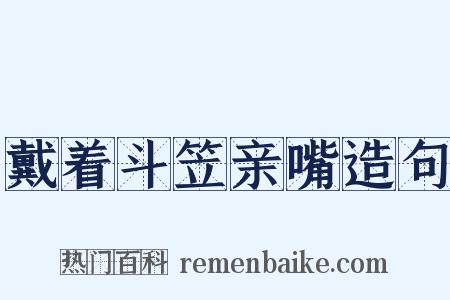 戴着斗笠亲嘴造句是什么意思的图片